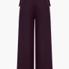 Solid Faux Leather Patchwork High Waist Crossed Pocket Trousers>MICAS Discount