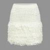 Solid Fringe Sweater Skirt>MICAS Hot