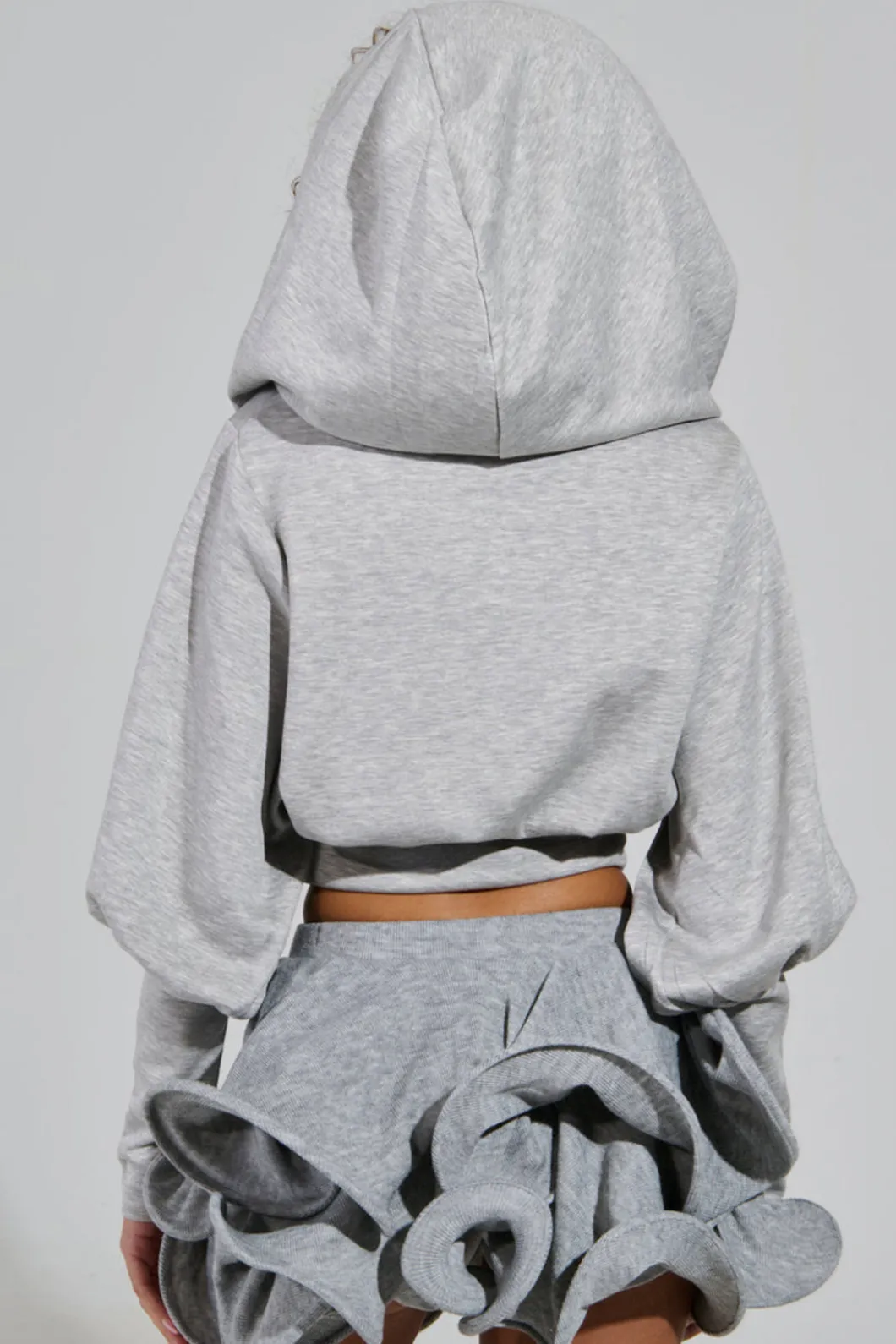 Solid Hooded Long-Sleeve Top>MICAS New