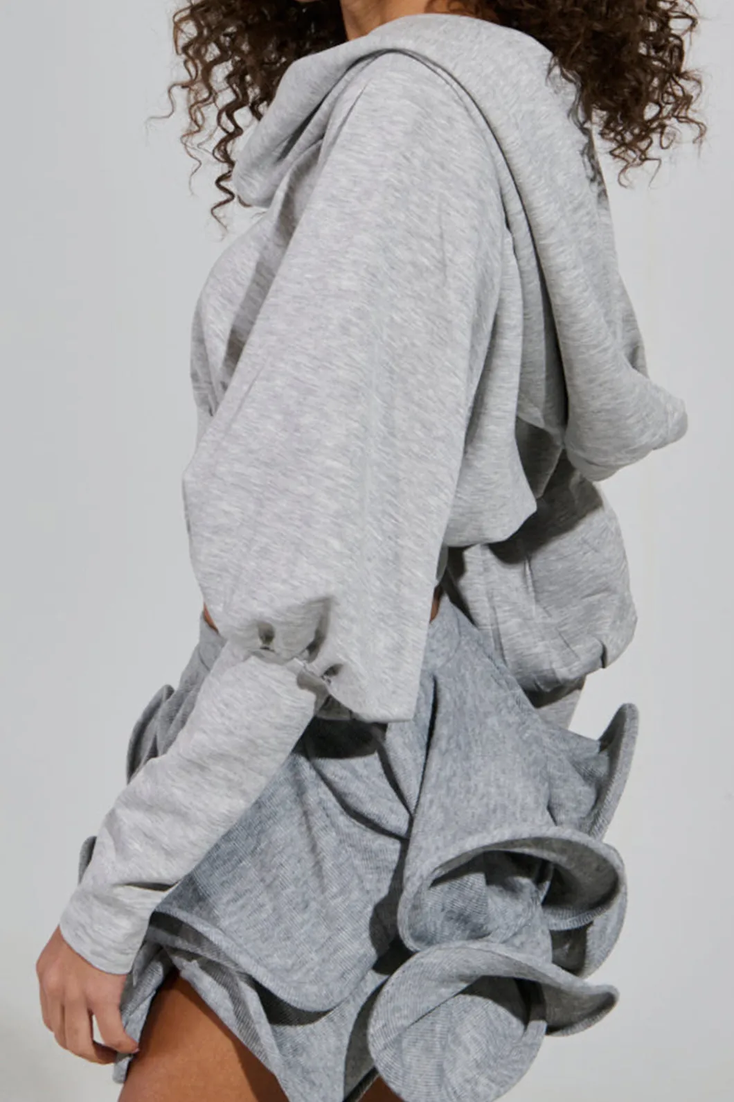 Solid Hooded Long-Sleeve Top>MICAS New