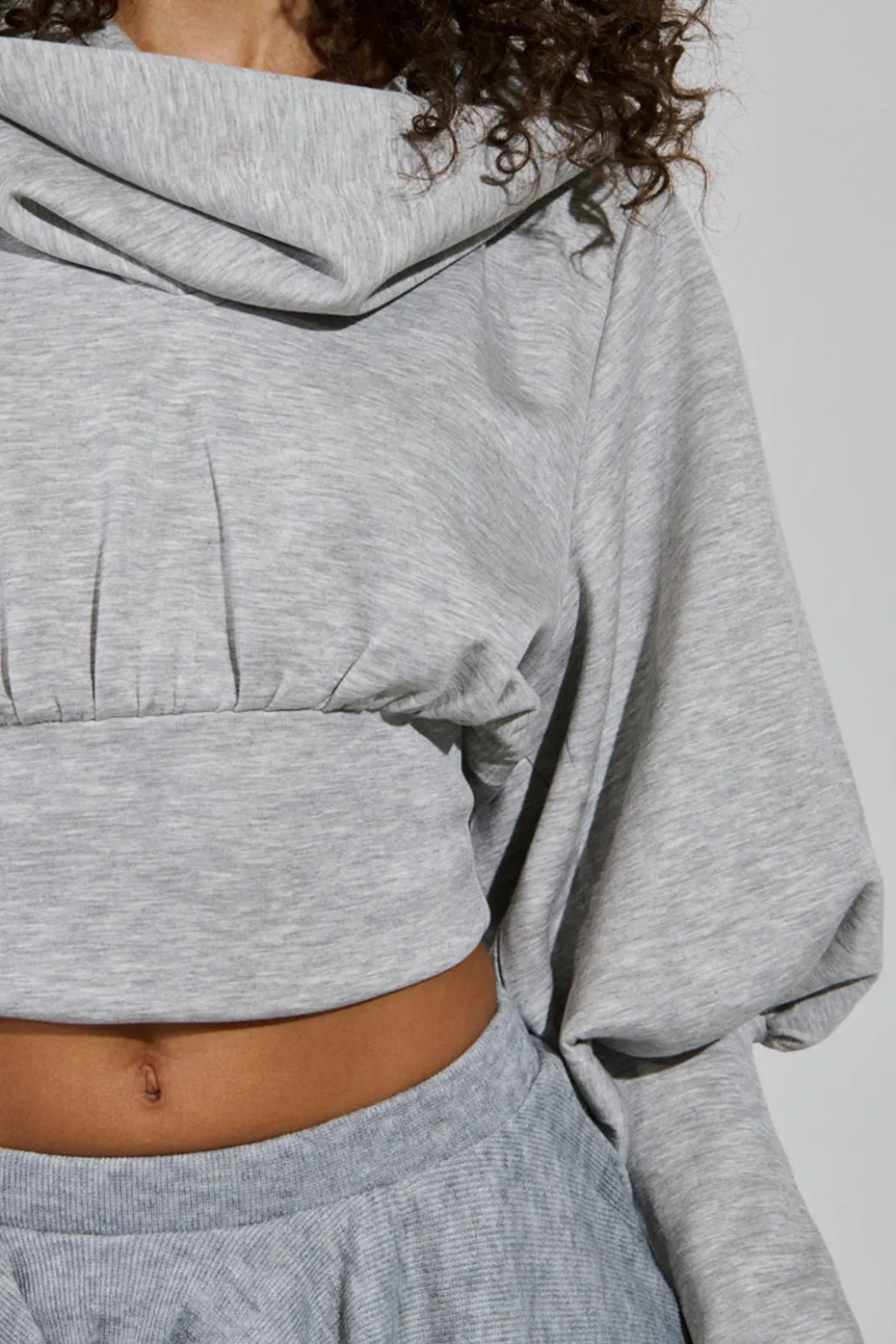 Solid Hooded Long-Sleeve Top>MICAS New