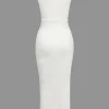 Solid Knit Button Cut Out Slit Dress>MICAS Sale