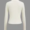 Solid Knit Button Long-Sleeve Top>MICAS Clearance