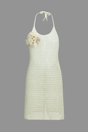 Solid Knit Cut Out Backless Tie-Up Dress>MICAS Fashion