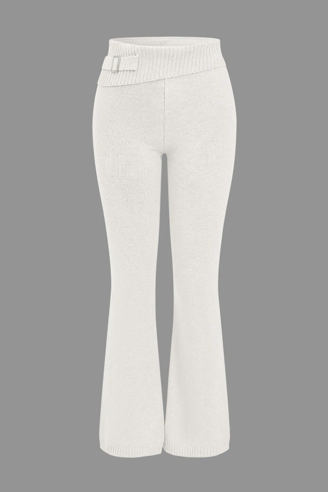 Solid Knit Hooded Top And Asymmetrical Pants Set>MICAS Sale