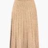 Solid Knit Pleated High Waist Skirt>MICAS Outlet