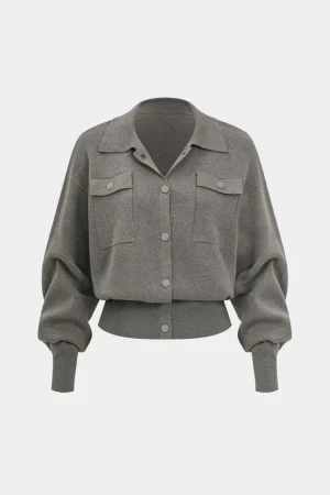 Solid Knit Pocket Cardigan>MICAS Online