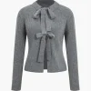 Solid Knit Tie-Up Cardigan>MICAS Discount