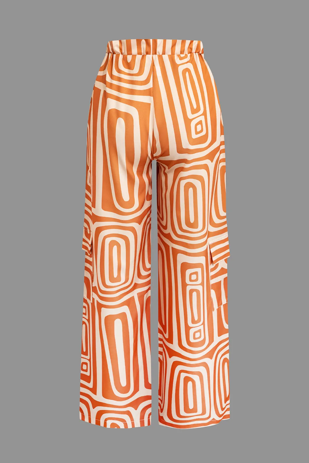 Solid Knot Shirt And Artistic Print Pants Set>MICAS Best