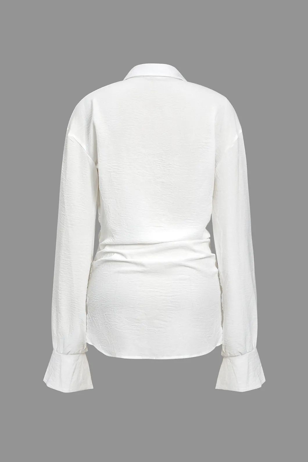 Solid Long Sleeve Deep V Mini Dress>MICAS Best