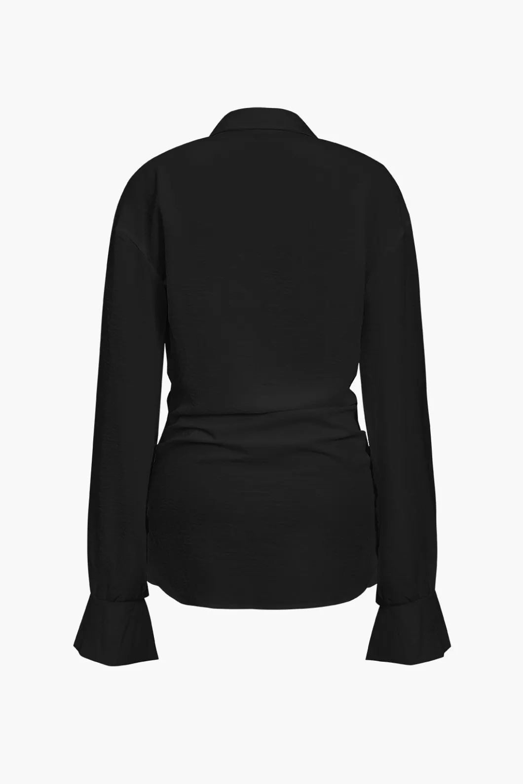 Solid Long Sleeve Deep V Mini Dress>MICAS Best