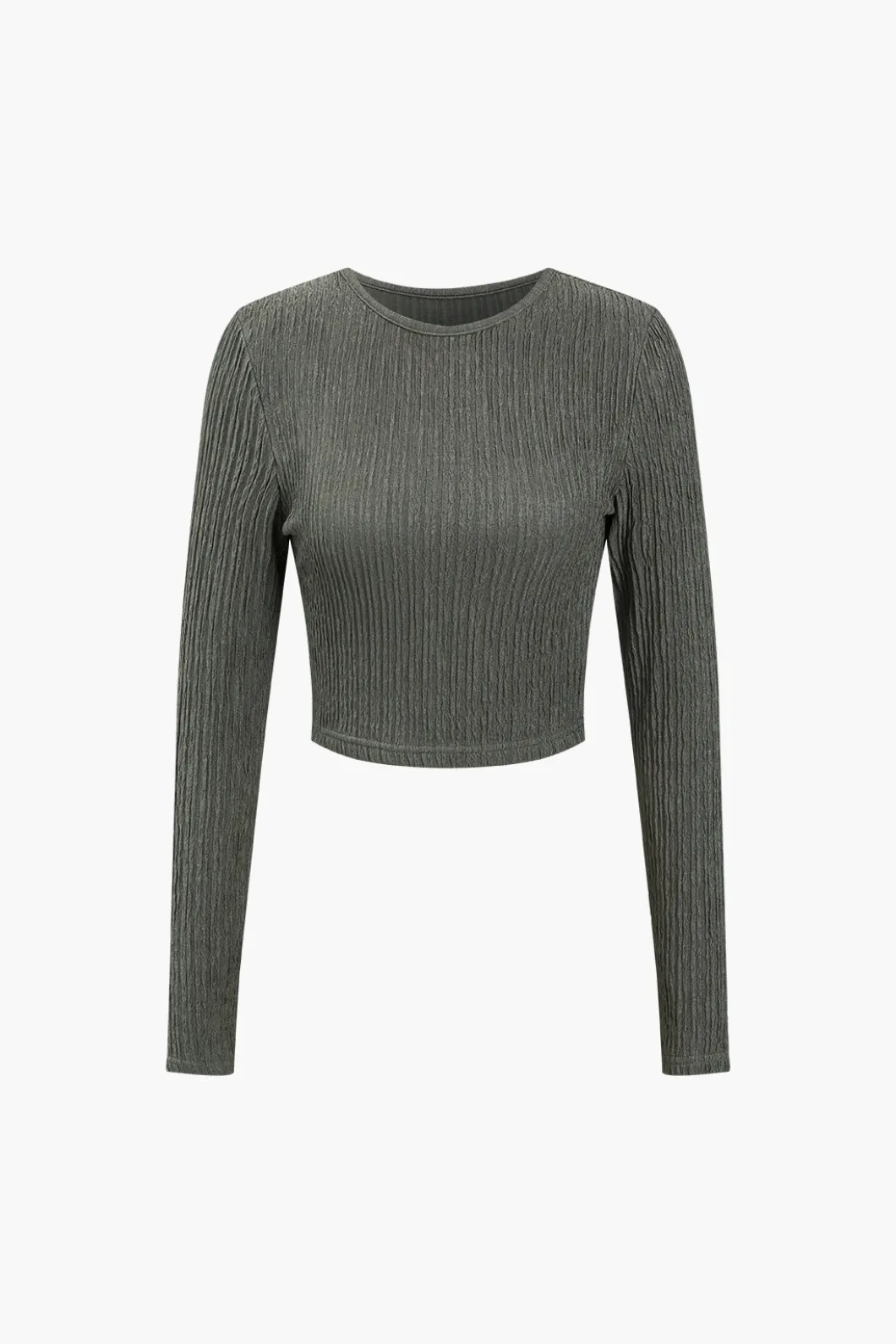 Solid Long-Sleeve Top And Drawstring Skirt Set>MICAS Online