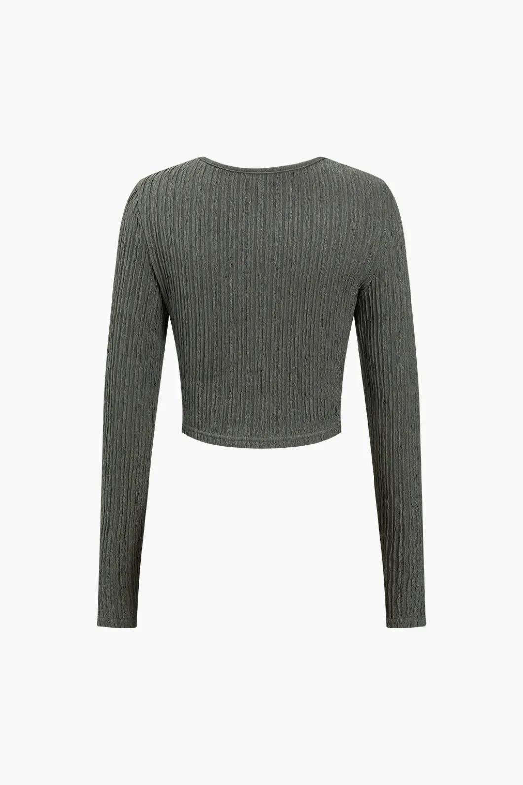 Solid Long-Sleeve Top And Drawstring Skirt Set>MICAS Online