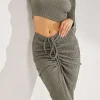 Solid Long-Sleeve Top And Drawstring Skirt Set>MICAS Online