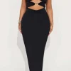 Solid Metallic Cut Out Halter Tie Back Maxi Dress>MICAS Discount