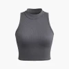Solid Mock Neck Tank Top>MICAS Outlet