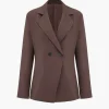 Solid Notched Lapel Button Blazer>MICAS Best