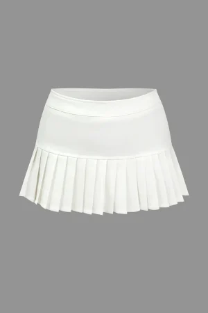 Solid Pleated Mini Skirt>MICAS Sale