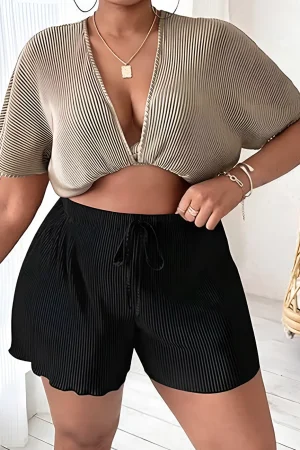 Solid Pleated Tie-Up Shorts>MICAS Discount