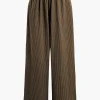 Solid Pleated Wide Leg Pants>MICAS Discount