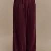 Solid Pleated Wide Leg Trousers>MICAS New