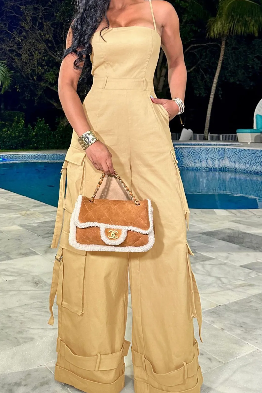 Solid Pocket Slip Jumpsuit>MICAS Best