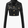Solid PU Button And Pocket Details Jacket>MICAS Hot