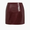 Solid Pu Button Asymmetrical Skirt>MICAS Sale