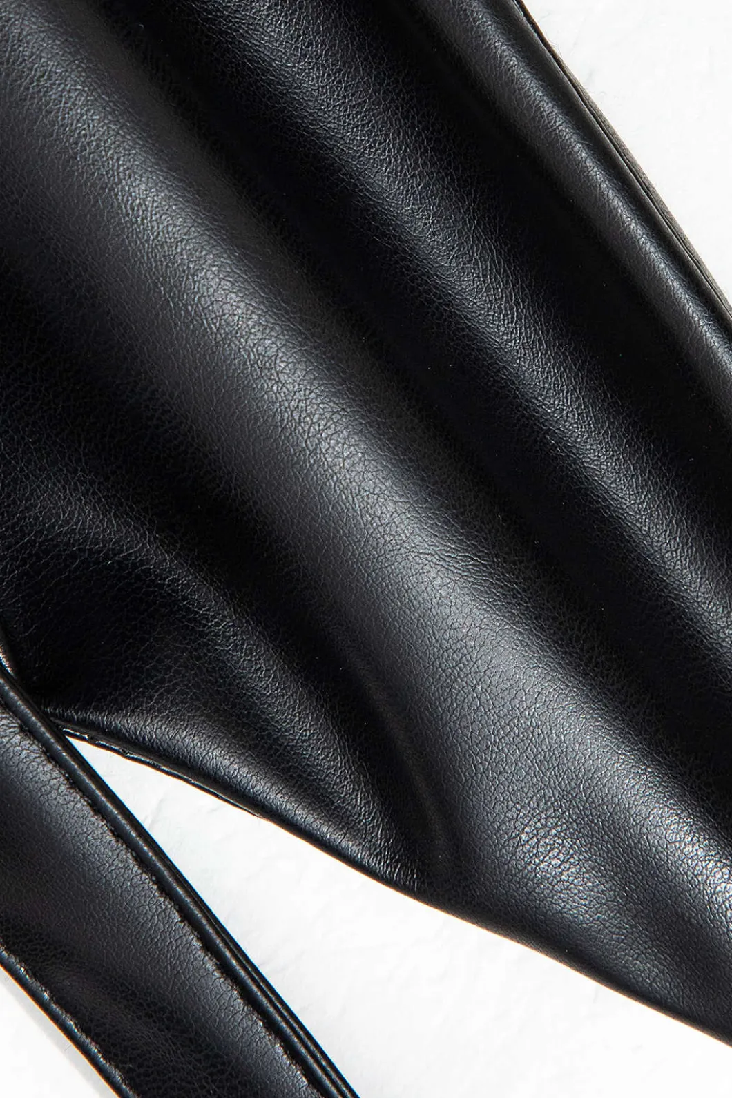 Solid Pu Patchwork Color Block Long-Sleeve Shirt>MICAS Discount