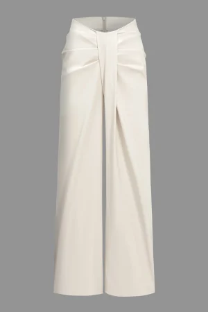 Solid Ruched Zipper Trousers>MICAS Online