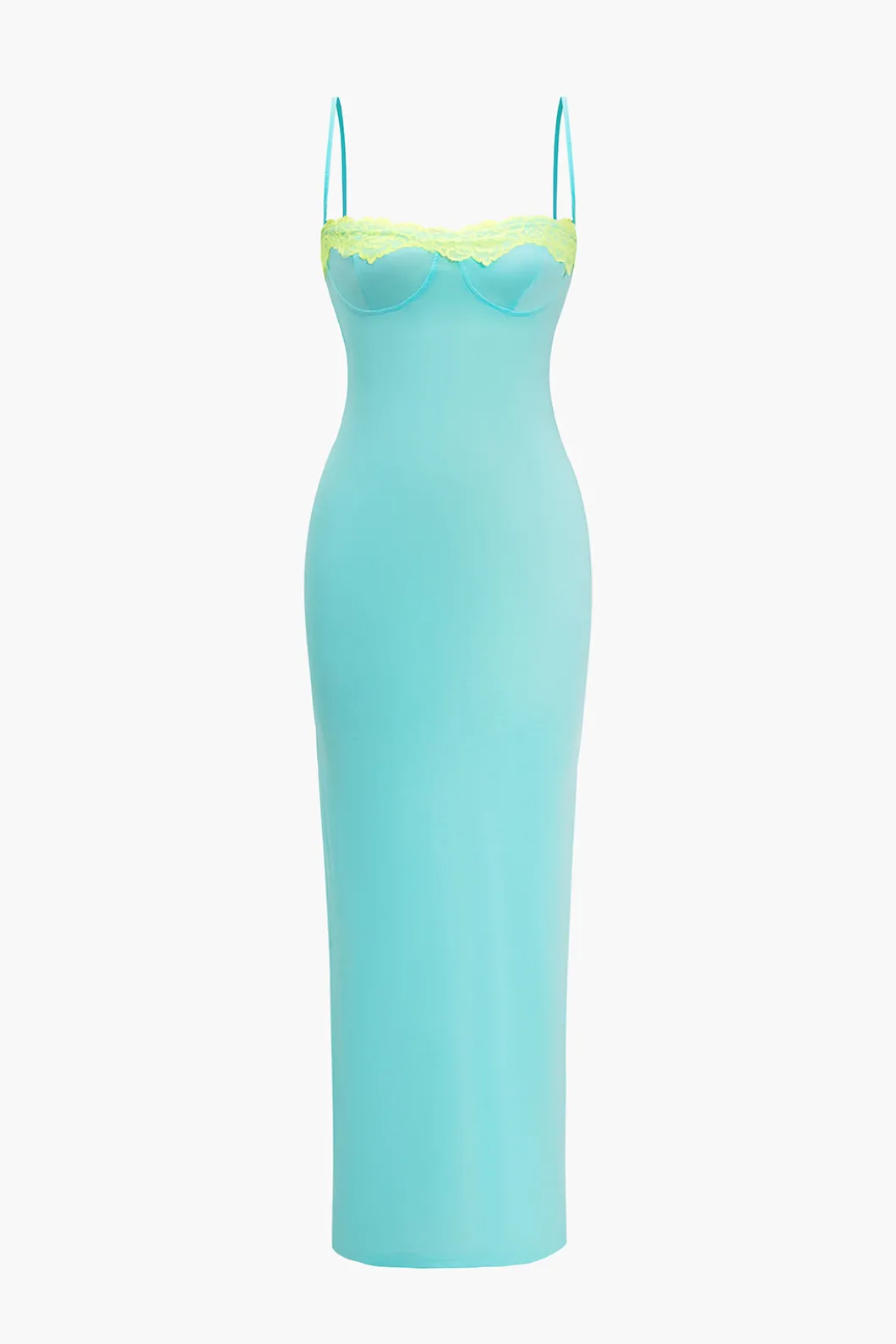 Solid Slit Color Block Bustier Maxi Dress>MICAS Outlet