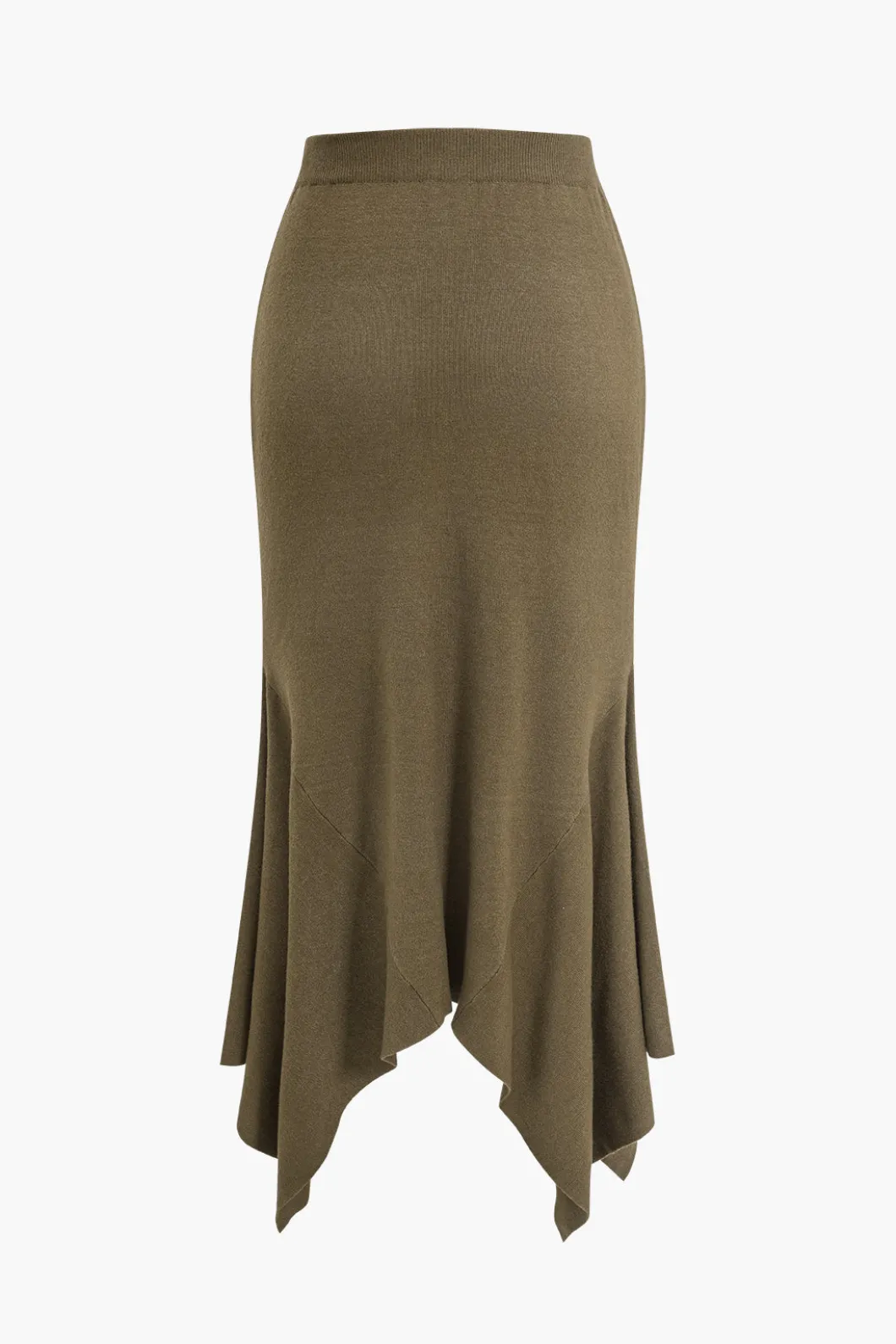 Solid Sweater Asymmetrical Skirt>MICAS New