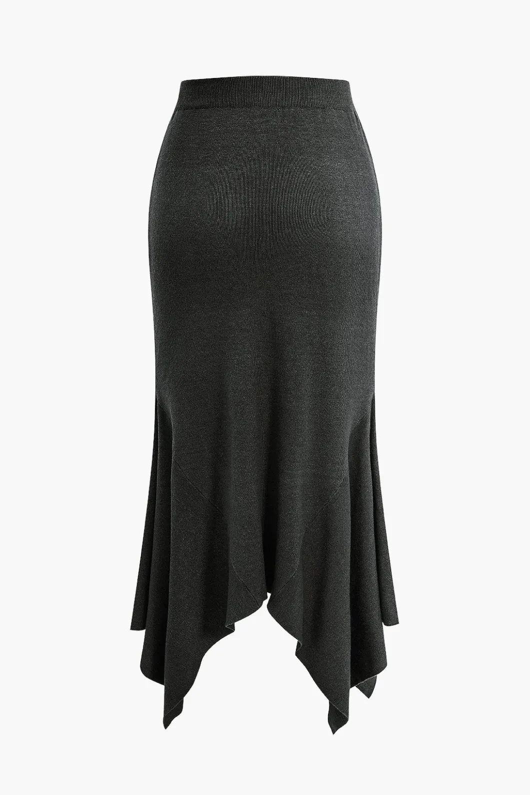 Solid Sweater Asymmetrical Skirt>MICAS New