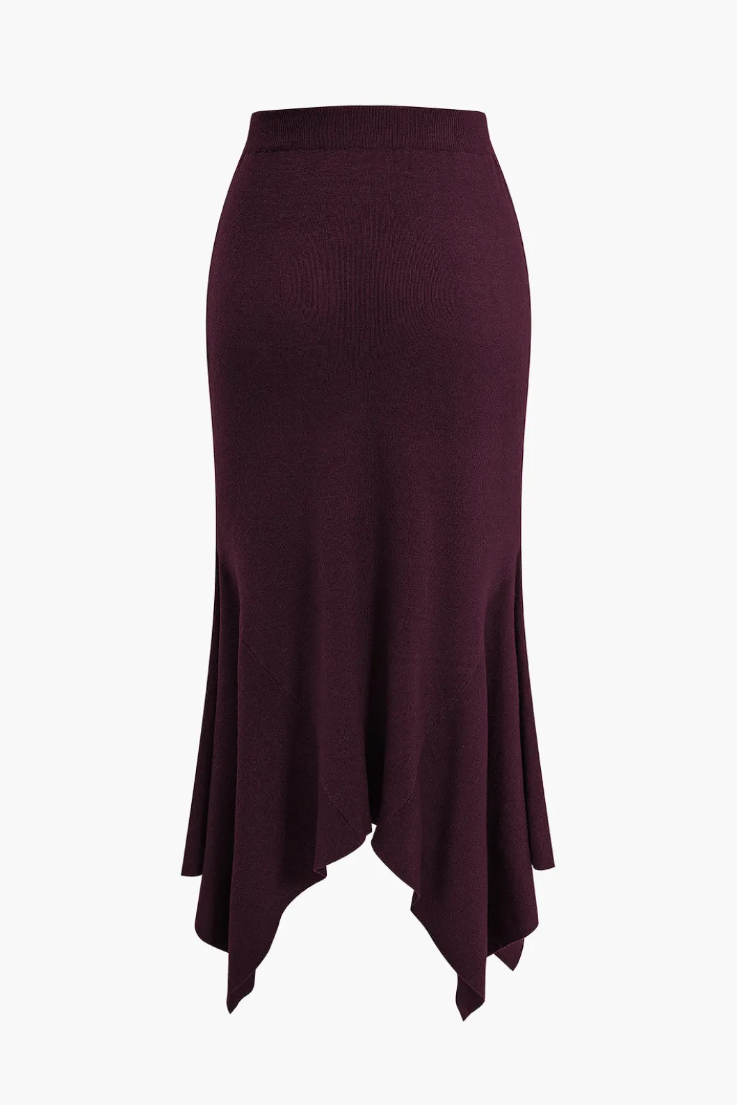 Solid Sweater Asymmetrical Skirt>MICAS New