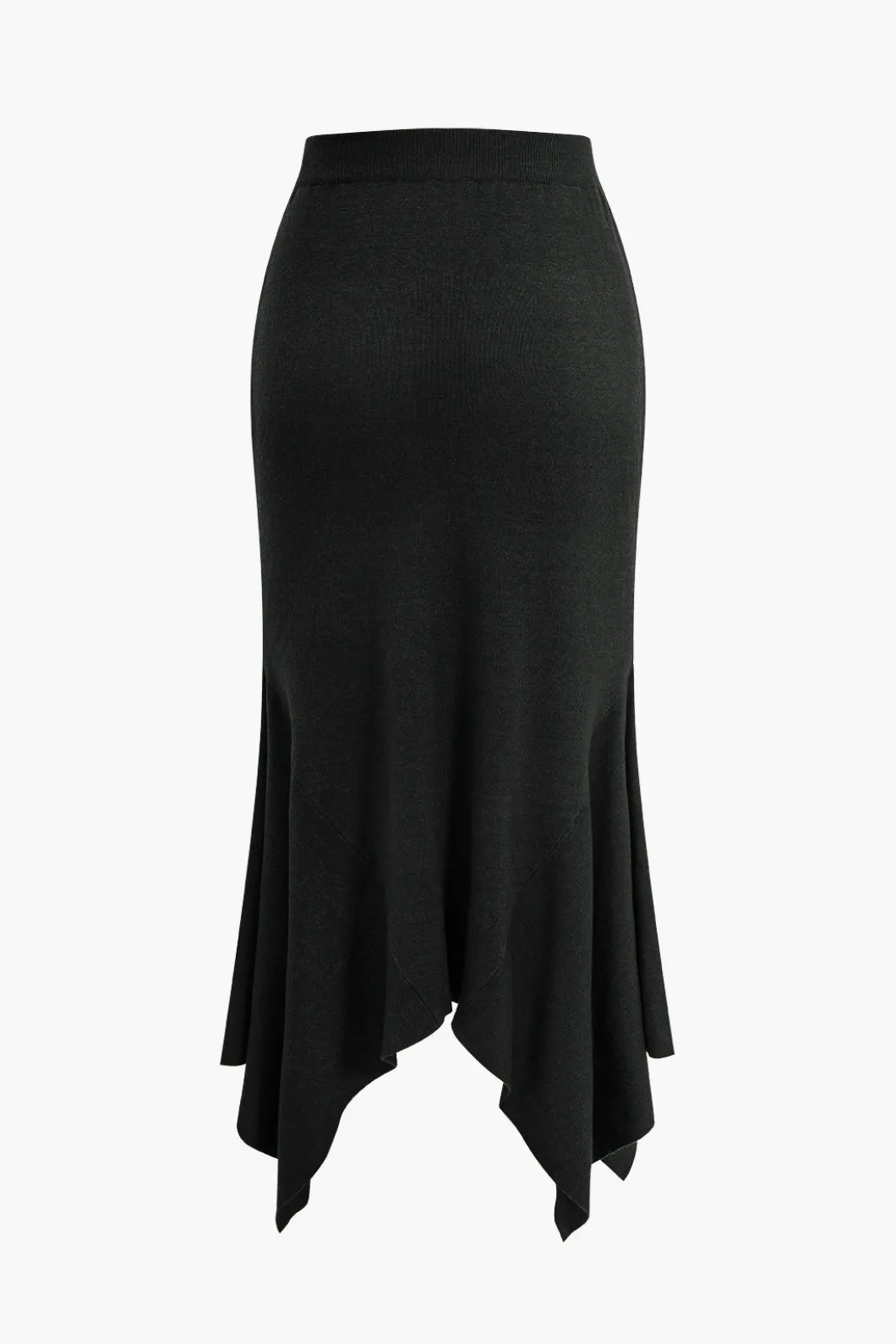 Solid Sweater Asymmetrical Skirt>MICAS New