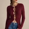 Solid Sweater Button Long-Sleeve Top>MICAS Fashion