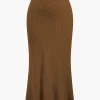 Solid Sweater Cut Out Top And Skirt Set>MICAS Discount