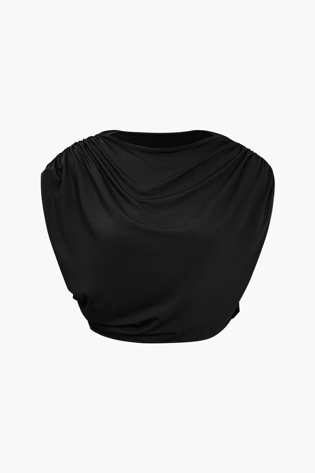 Solid Top And Asymmetrical Drawstring Flared Trouser Set>MICAS Outlet