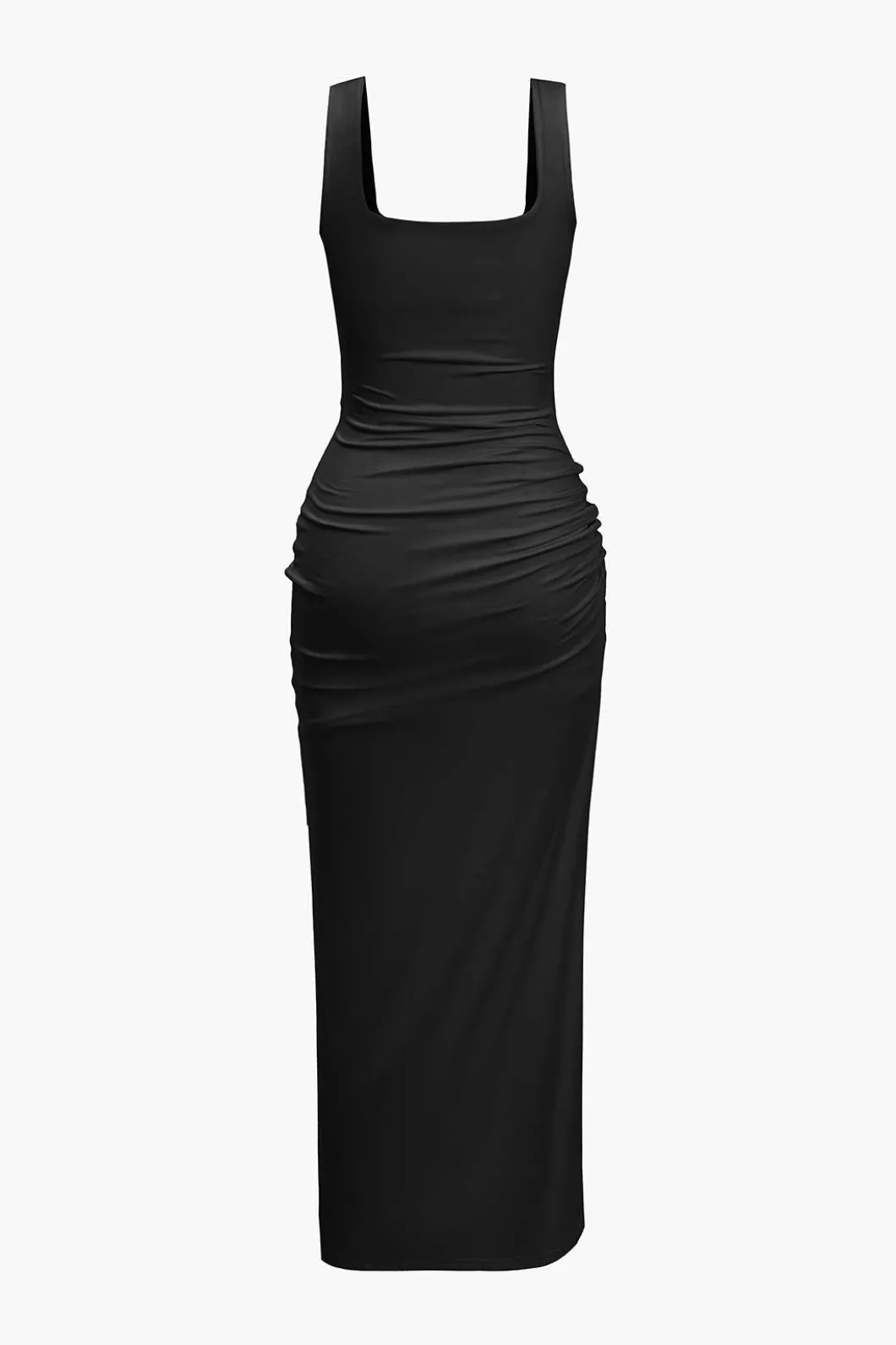 Solid Twist Front Cut Out Slit Midi Dress>MICAS Hot