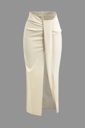 Solid Twist Knot Irregular Skirt>MICAS New