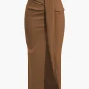 Solid Twist Knot Irregular Skirt>MICAS New