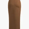 Solid Twist Knot Irregular Skirt>MICAS New
