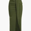 Solid Twist Knot Irregular Skirt>MICAS New
