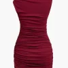 Solid Twisted Asymmetrical Mini Dress>MICAS Sale