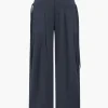Solid Wide Leg Pocket Trousers>MICAS New