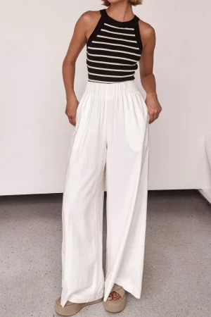 Solid Wide Leg Trousers>MICAS New