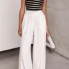 Solid Wide Leg Trousers>MICAS New