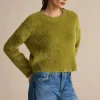 Solid Wool Blend Long Sleeve Sweater Top>MICAS Clearance