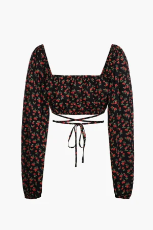 Square Neck Super Cropped Long Sleeve Top>MICAS Best