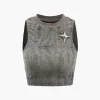 Star Decor Destroyed Tank Top>MICAS Sale